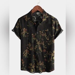 Men's Short Sleeve Casual Cotton Beach Shirt